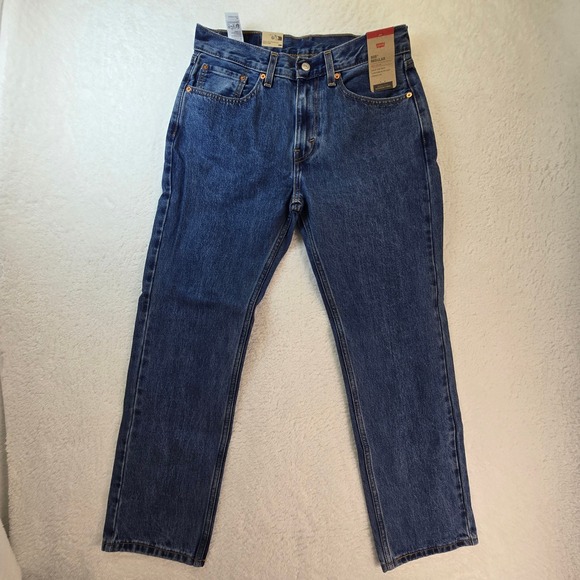 Levis 505 Regular Jeans Mens Size 32x30 Blue Stone Wash Denim Straight Leg NEW - Picture 1 of 12